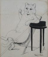 Cat Reclining with Cigar