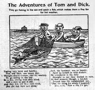 They Go Fishing in the Sea and Catch a Fish, Which Makes Them a Fine Fan For Hot Weather - Richmond Herald - Saturday 29 July 1922